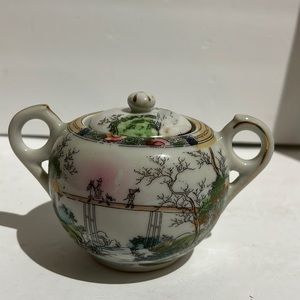 Vintage Japanese Bowl With Lid Sugar Bowl